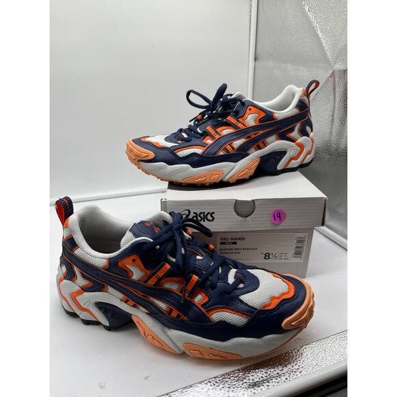 Asics Gel-Nandi Navy Blue Orange Chunky Athletic Running Shoes Mens 8.5 main image 8